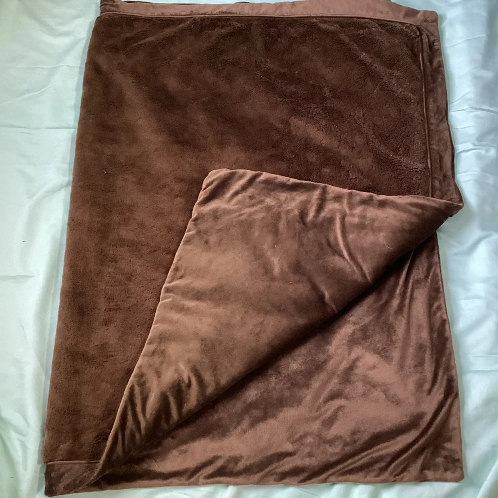 Restoration Hardware 100% Polyester Brown Throw Blanket
